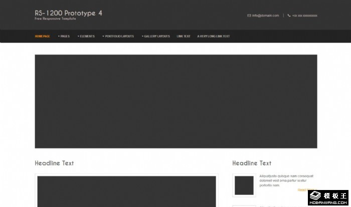 黑白信息动态网站模板系列04