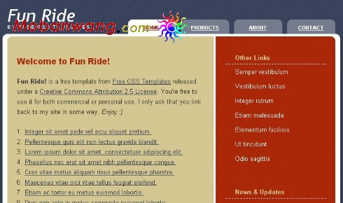 圆角信息介绍网页模板