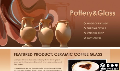 陶瓷咖啡杯销售介绍网页模板