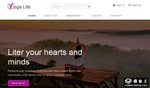 户外瑜伽展示响应式网站模板