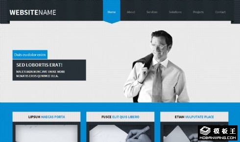 蓝色专业企业响应式网页模板
