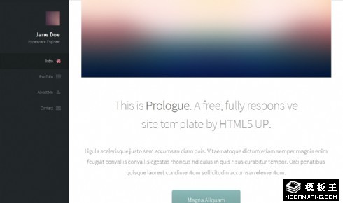 左侧导航二列响应式网页模板