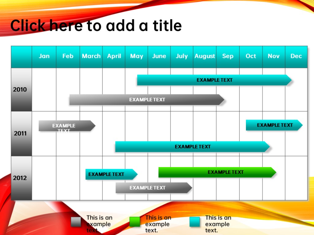 彩色大气实用甘特图图表PPT模板