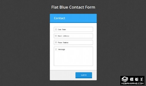 蓝色信息提交表单网页模板
