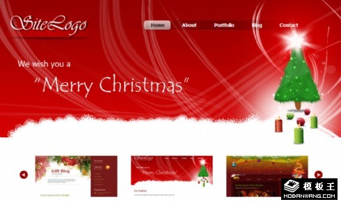 红色圣诞节主题信息网页模板