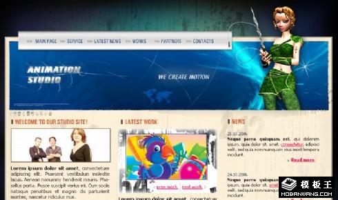 卡通设计制作工作室网页模板