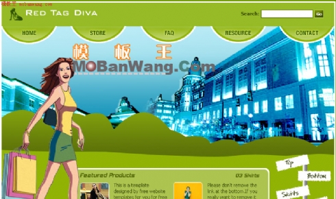 欧美女性休闲时尚网页模板