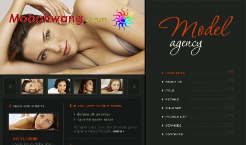 模特代理公司网页模板