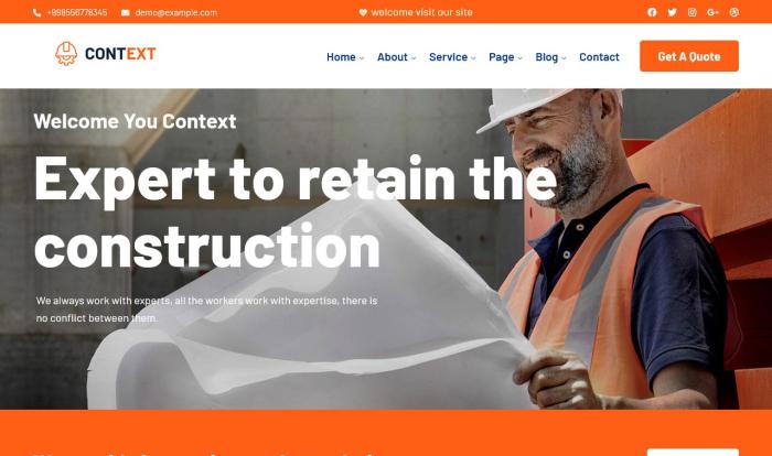 现代建筑工程服务展示网站模板