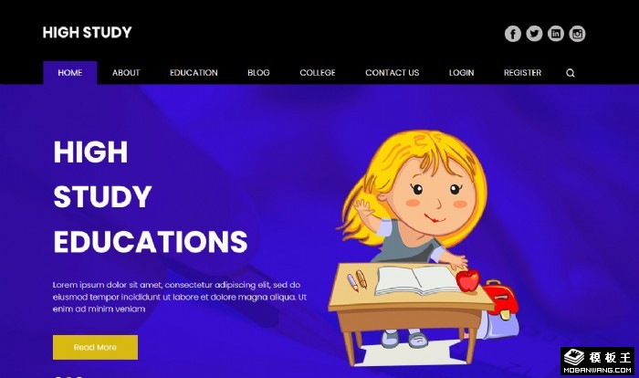 儿童双语教育动态网站模板