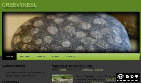 绿色奇石BLOG网页模板