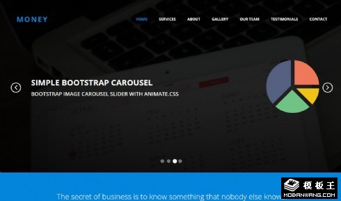 蓝色金融服务响应式网页模板