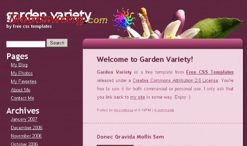 玫瑰色花卉养植信息网页模板