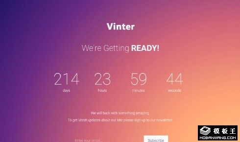 紫粉渐变倒计时响应式网页模板