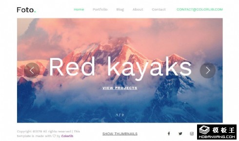 摄影幻灯片图集展示响应式网站模板