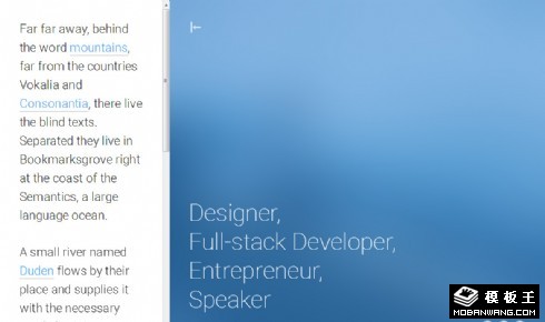 二列单页面说明展示响应式网页模板