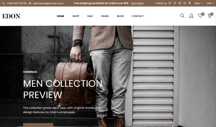 时尚鞋服配饰零售商城网站模板