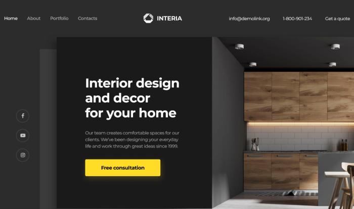 雅居室内设计与装饰单页推广模板