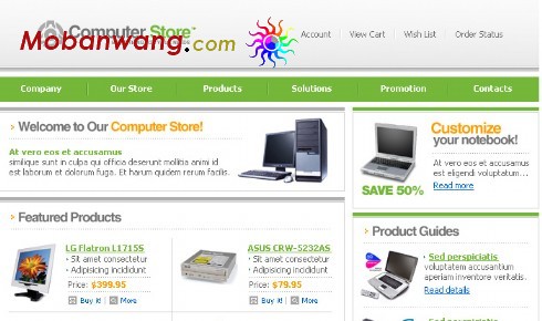 电脑配件零售公司网页模板