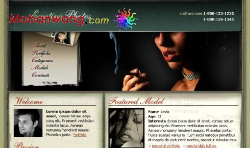 性感模特相册网页模板