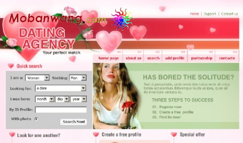 网上异性交友主题网页模板