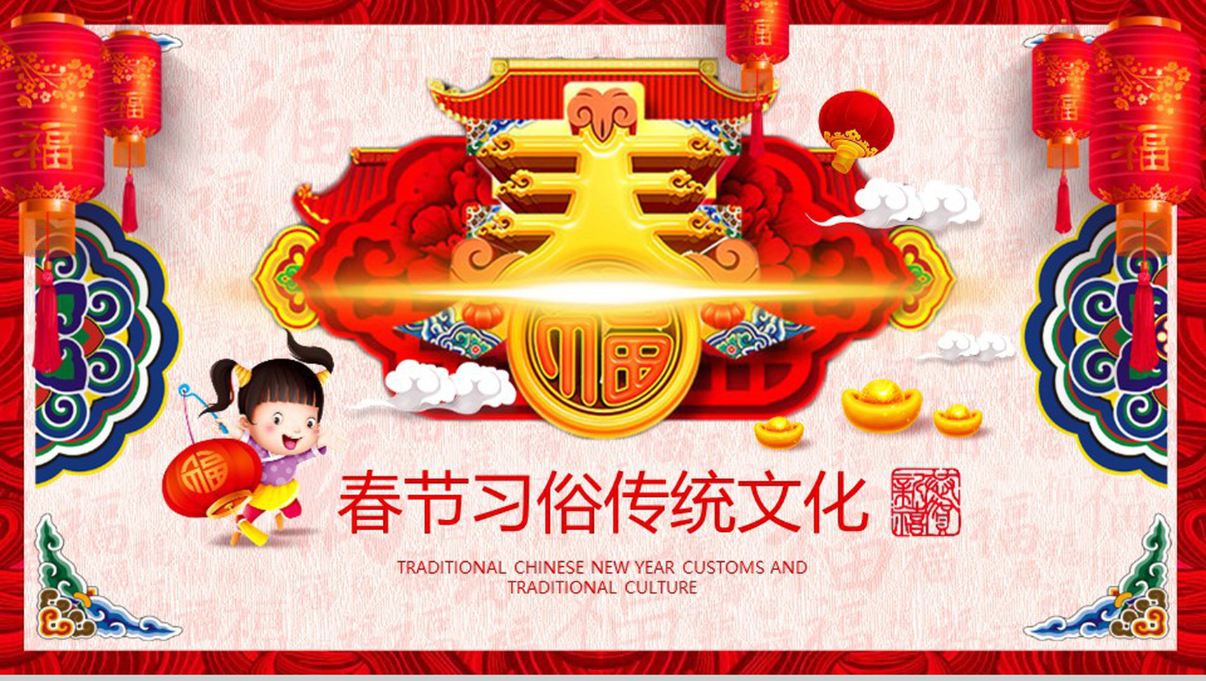 春节习俗传统文化PPT模板