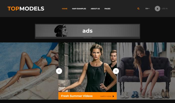 黑色时尚模特展示网站模板