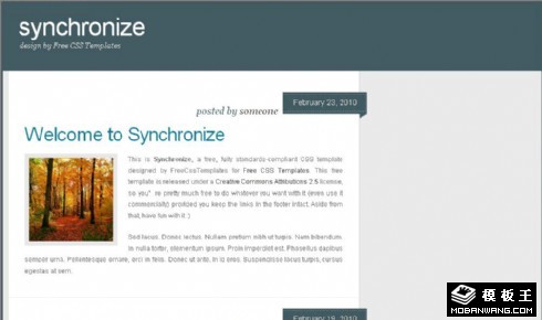 灰蓝日志网页模板