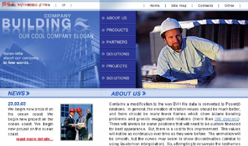 欧美建筑公司蓝色网站模板