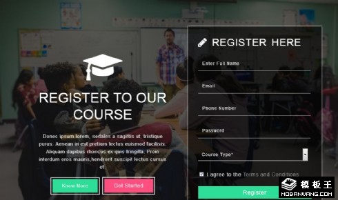 学习登记表单响应式网页模板