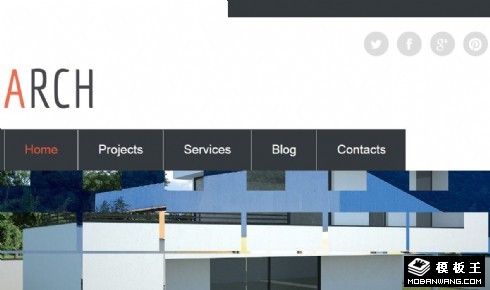 建筑设计项目展示响应式网页模板