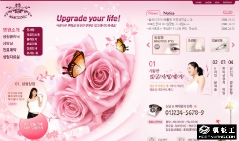 粉红美容美体机构网页模板