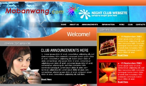 夜总会网页模板