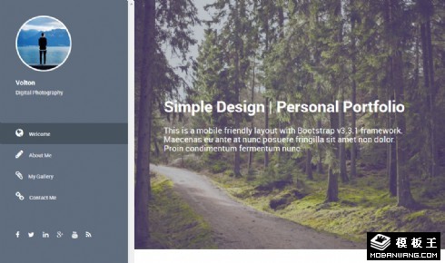 左右二列动态信息响应式网页模板