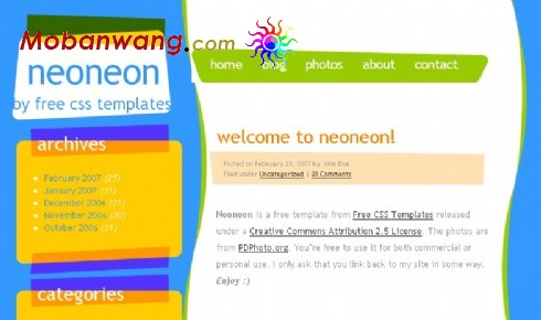 个性变形BLOG网页模板