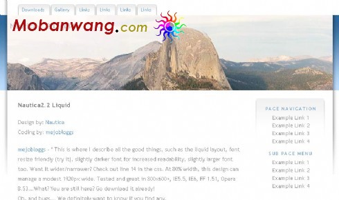 风景BLOG网页模板