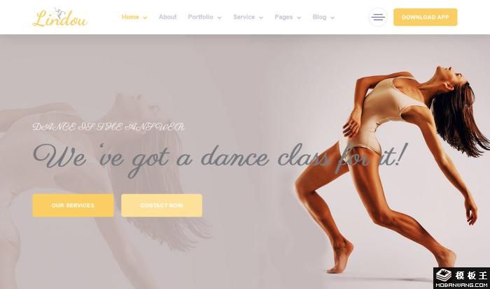 舞蹈团演出及训练课程网站模板