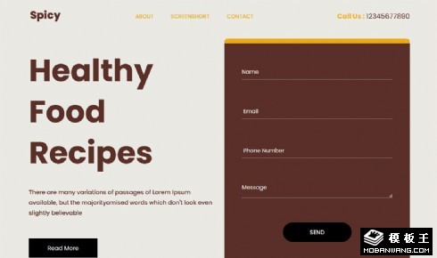 健康食品食谱响应式网页模板