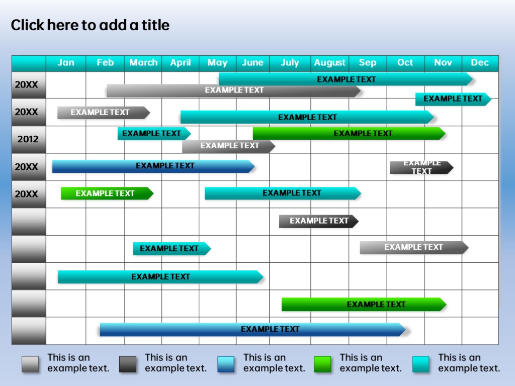 淡雅个性创意标记甘特图PPT图表模板