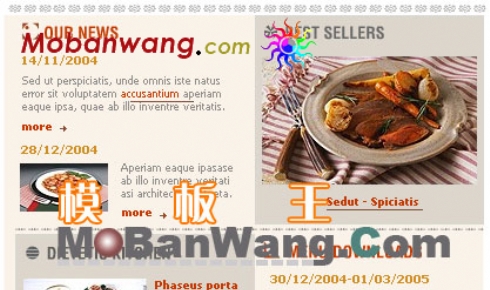 欧美美食网站模板