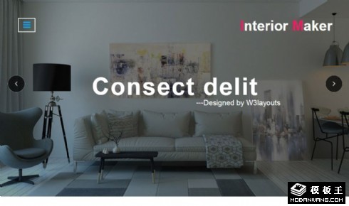 室内装修施工团队响应式网页模板