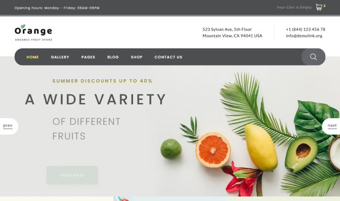 新鲜有机水果销售配送网站模板