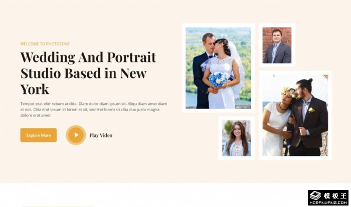 创意摄影业务作品网页模板