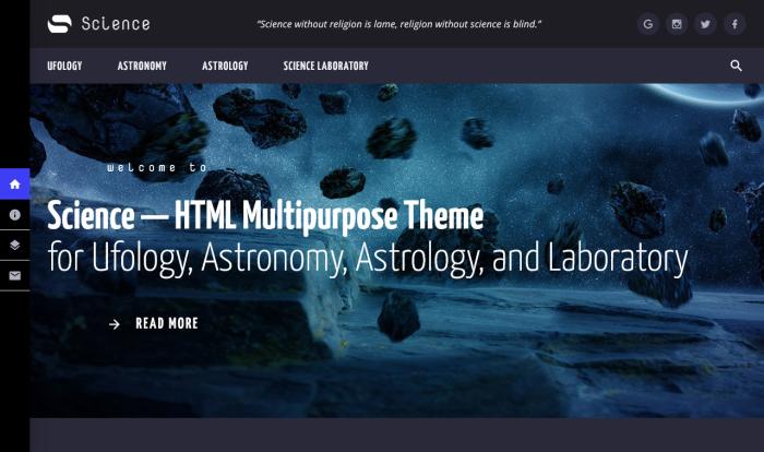 科幻科学主题网站模板