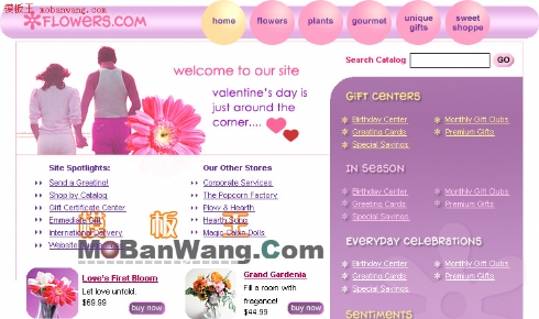 欧美跟花相关网站模板