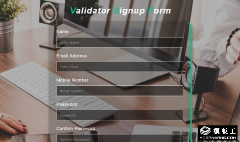 信息登记验证表单响应式网页模板
