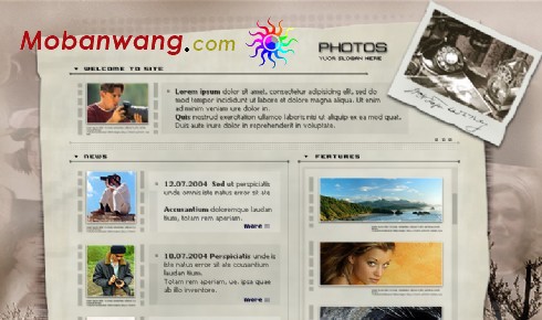 摄影照片展示网页模板