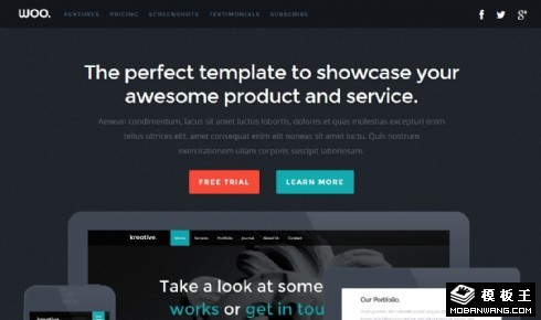 产品业务服务展示响应式网页模板