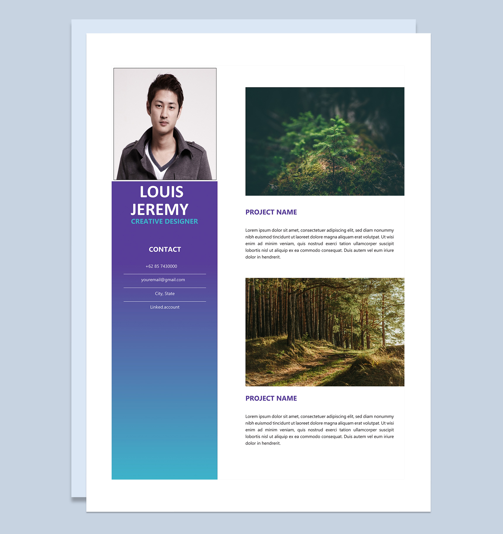 欧美风创意设计师求职通用简历Word模板