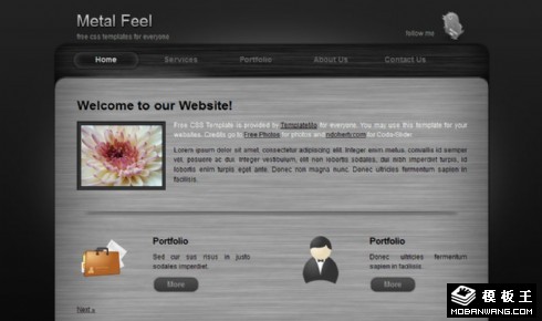 金属质感信息网页模板